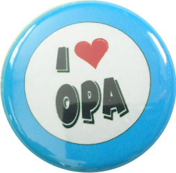 I love Opa Button blau